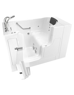 American Standard Gelcoat Premium Series 30 x 52-Inch Walk-in Tub With Whirlpool System - Left-Hand Drain With Faucet