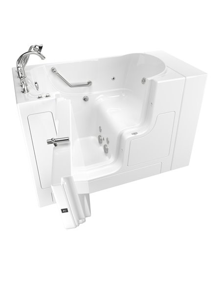 American Standard Gelcoat Value Series 30 x 52-Inch Walk-in Tub With Whirlpool System - Left-Hand Drain With Faucet
