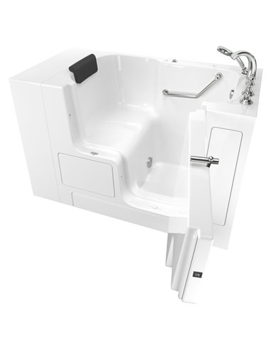 American Standard Gelcoat Premium Series 32 x 52-Inch Walk-in Tub With Soaking Bath - Right-Hand Drain With Faucet