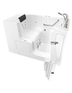 American Standard Gelcoat Premium Series 32 x 52-Inch Walk-in Tub With Whirlpool System - Right-Hand Drain With Faucet