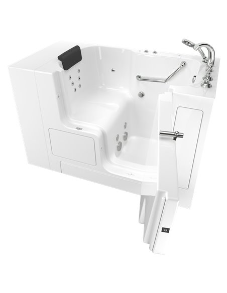 American Standard Gelcoat Premium Series 32 x 52-Inch Walk-in Tub With Whirlpool System - Right-Hand Drain With Faucet