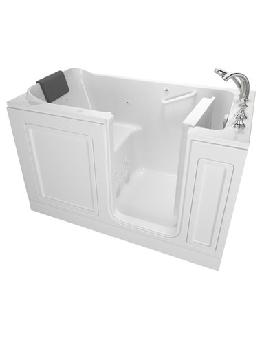 American Standard Acrylic Luxury Series 32 x 60-Inch Walk-in Tub With Whirlpool System - Right-Hand Drain With Faucet
