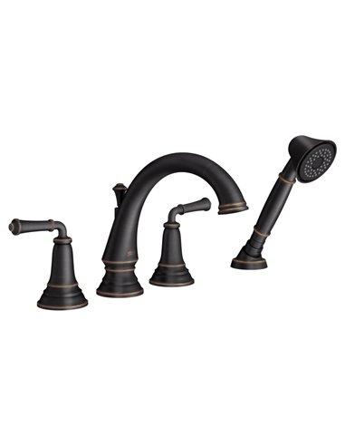 American Standard Delancey Bathtub Faucet With  Lever Handles and Personal Shower for Flash Rough-In Valve