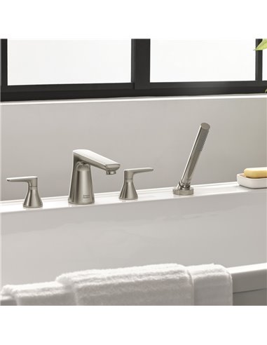 American Standard Millennial Deck Mount Bathtub Faucet with Lever Handles and Personal Shower