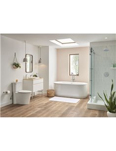 American Standard Contemporary Round Freestanding Bathtub With Lever Handle Faucet for Flash Rough-In Valve 2