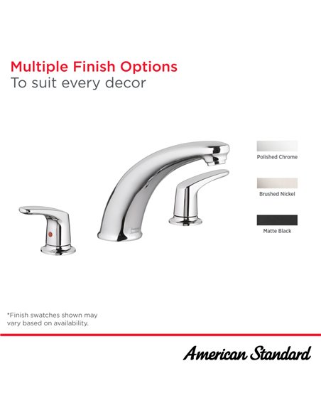 American Standard Colony PRO Bathtub Faucet Trim With Lever Handles for Flash Rough-In Valve