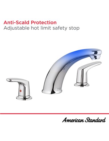 American Standard Colony PRO Bathtub Faucet Trim With Lever Handles for Flash Rough-In Valve