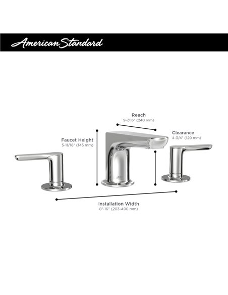 American Standard Studio S Bathtub Faucet With Lever Handles for Flash Rough-In Valve