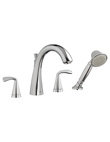 American Standard Fluent Bathtub Faucet With  Lever Handles and Personal Shower for Flash Rough-In Valve