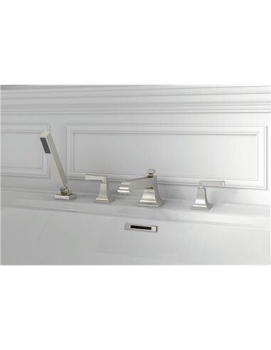American Standard Town Square S Bathub Faucet With Lever Handles and Personal Shower for Flash Rough-in Valve