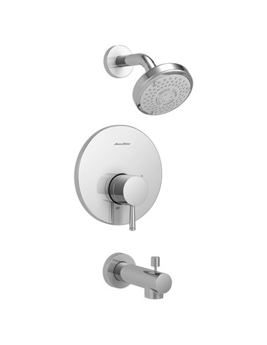American Standard Serin 1.75 gpm/6.6 L/min Tub and Shower Trim Kit With Water-Saving 3-Function Shower Head, Double Ceramic Pres
