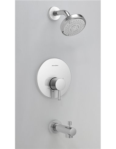 American Standard Serin 1.75 gpm/6.6 L/min Tub and Shower Trim Kit With Water-Saving 3-Function Shower Head, Double Ceramic Pres