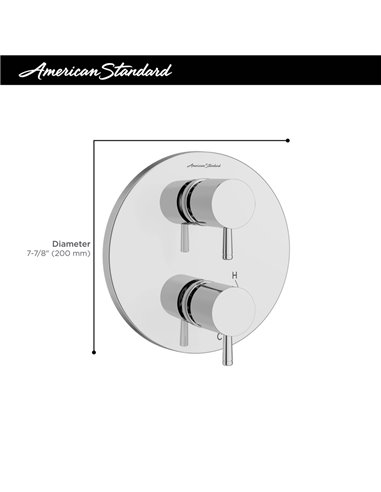American Standard Serin 2-Handle Integrated Shower Diverter Trim Only