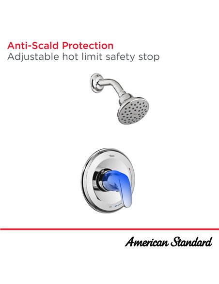 American Standard Colony PRO  1.75 gpm/6.6 L/min Tub and Shower Trim Kit With Water-Saving Showerhead, Double Ceramic Pressure B