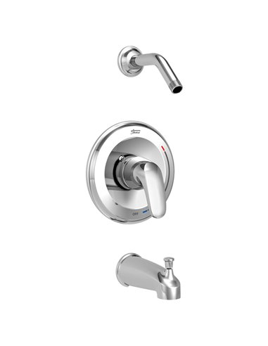 American Standard Colony PRO Tub and Shower Trim Kit Less Showerhead, Double Ceramic Pressure Balance Cartridge With Lever Handl