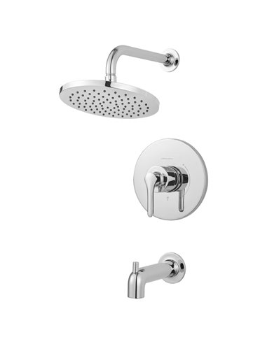 American Standard Studio S 1.8 gpm/6.8 L/min Tub and Shower Trim Kit With Rain Showerhead, Double Ceramic Pressure Balance Cartr