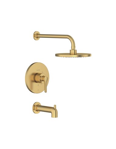 American Standard Studio S 1.8 gpm/6.8 L/min Tub and Shower Trim Kit With Rain Showerhead, Double Ceramic Pressure Balance Cartr