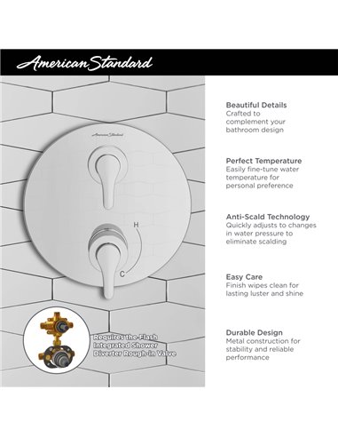 American Standard Studio S 2-Handle Integrated Shower Diverter Trim Only