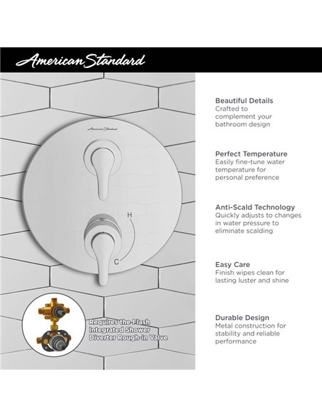 American Standard Studio S 2-Handle Integrated Shower Diverter Trim Only