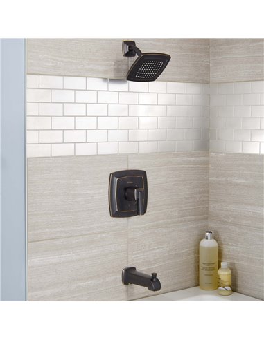 American Standard Townsend 2.5 gpm/9.5L/min Tub and Shower Trim Kit With Rain Showerhead, Double Ceramic Pressure Balance Cartri