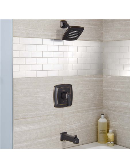 American Standard Townsend 2.5 gpm/9.5L/min Tub and Shower Trim Kit With Rain Showerhead, Double Ceramic Pressure Balance Cartri