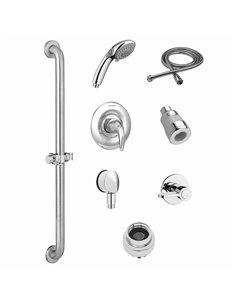 American Standard Commercial Shower System Trim Kit 1.5 gpm/5.7 Lpm with 36-Inch Slide-Grab Bar, Hand Shower and Showerhead 2