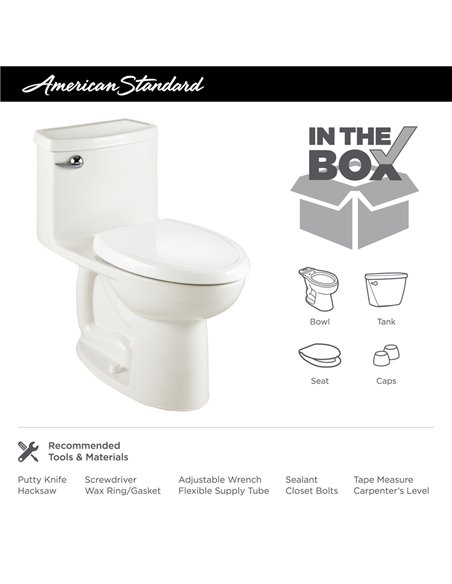 American Standard Compact Cadet3 Flowise 1 Pc Toilet - 2403128