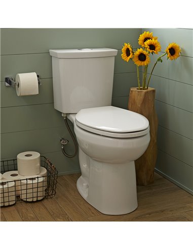 American Standard H2Option Two-Piece Dual Flush 1.28 gpf/4.8 Lpf and 0.92 gpf/3.5 Lpf Chair Height Elongated Toilet Less Seat