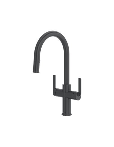 Riobel Authentica AU801 Two Handle Pull-Down Kitchen Faucet with C-Spout