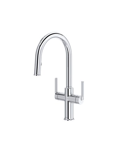 Riobel Authentica AU801 Two Handle Pull-Down Kitchen Faucet with C-Spout