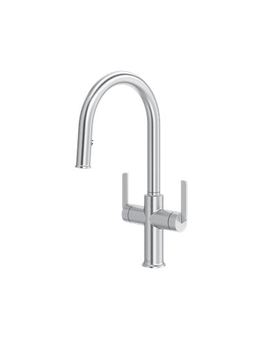 Riobel Authentica AU801 Two Handle Pull-Down Kitchen Faucet with C-Spout