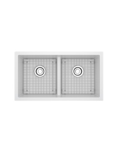 Riobel Fonsa FAUM3318LD 33" Double Bowl Undermount Quartz Kitchen Sink