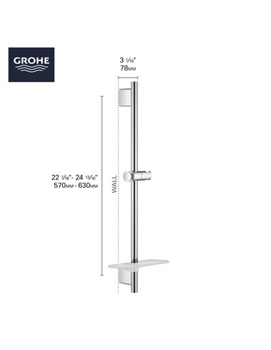 Grohe 26602 Rainshower Smartactive 24In Rail