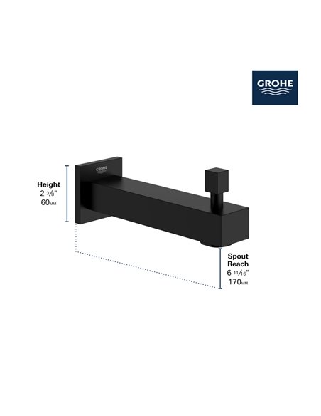 GROHE 13307 Eurocube bath spout with diverter