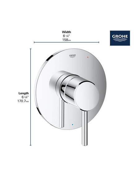 Grohe 14468 Concetto Pbv Trim With Cartridge