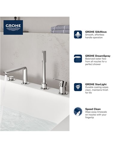 Grohe 19577 Lineare New Ohm Bath 4-H
