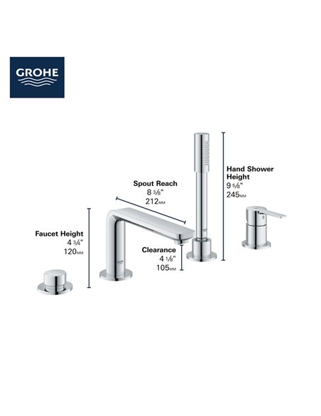 Grohe 19577 Lineare New Ohm Bath 4-H