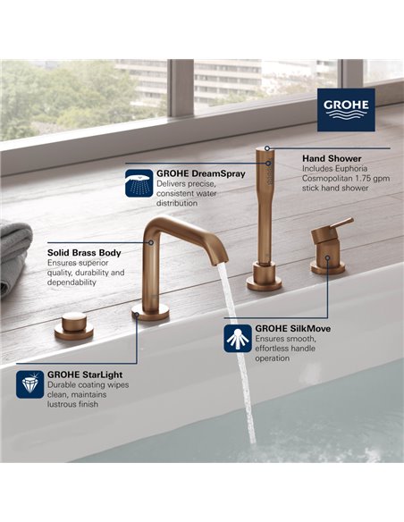 Grohe 19578 Essence New Ohm Trimset Bath 4-H U-Spout