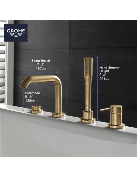 Grohe 19578 Essence New Ohm Trimset Bath 4-H U-Spout