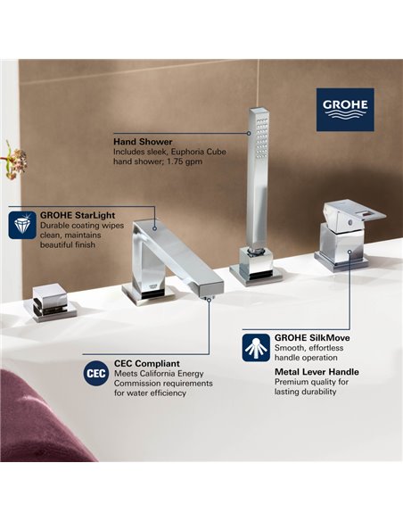 Grohe 19897 Eurocube Ohm Bath 4-H Us