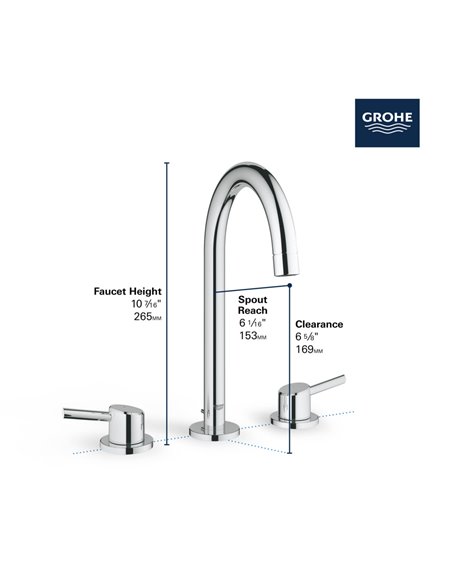 Grohe 20217 Concetto 2Hdl Basin 3-H L-Size Us