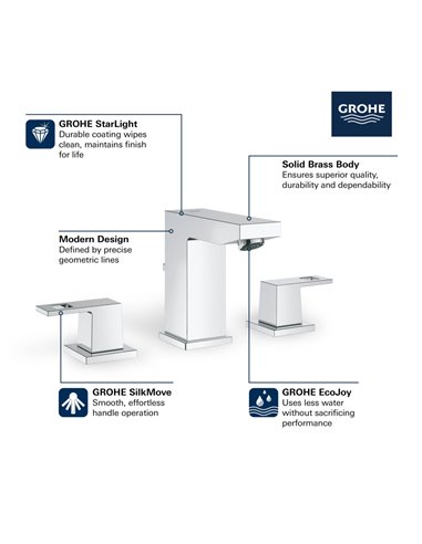 Grohe 20370 Eurocube 2Hdl Basin 3-H M-Size Us