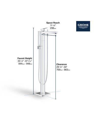Grohe 23672 Eurocube Ohm Bath Freest. &Show.Set Us