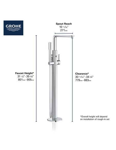 Grohe 23792 Lineare New Ohm Bath Freest.