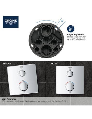 Grohe 24111 Grohtherm Square Dual Func Thm Trim