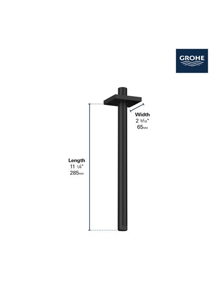 GROHE 27487 12 Ceiling Shower Arm wSquare Flange