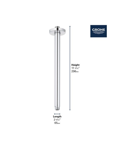 GROHE 28492 12 Ceiling Shower Arm