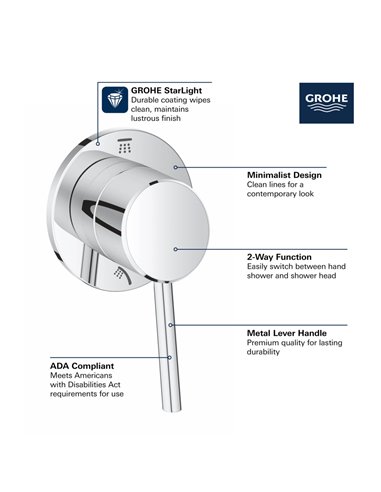 Grohe 29108 Concetto 2-Way Diverter Us