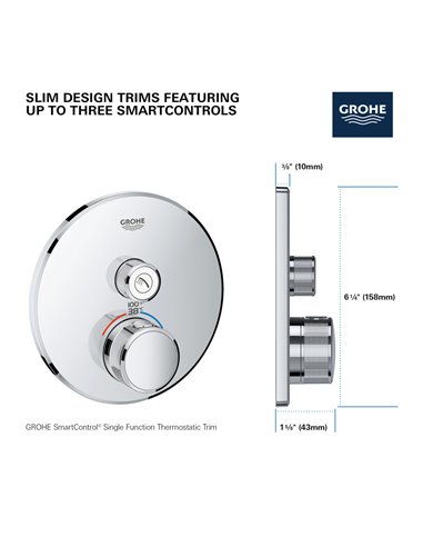 Grohe 29136 Grt Smartcontrol Thm Trim Round 1Sc Us