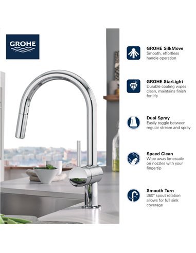 Grohe 31378 Minta Ohm Sink Pull-Out Spray, Us